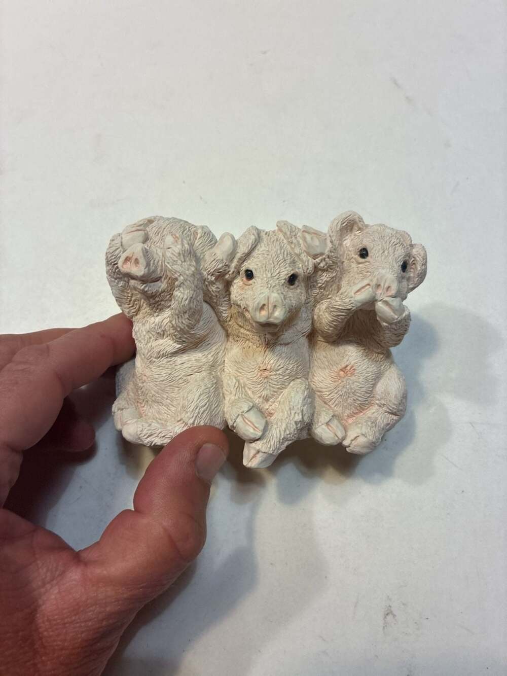 Stone Critters 1992 Three Little Pigs 'See, Hear, Speak No Evil' Figurine